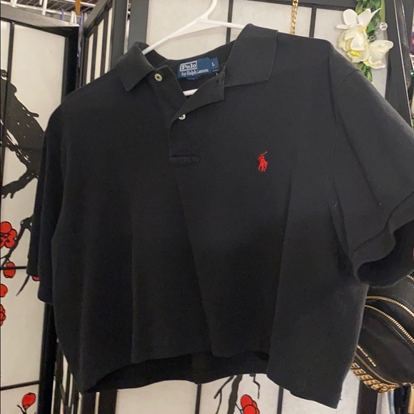 Brandy Melville Tops - Black Ralph Lauren Cropped (POLO) Brandy Melville
